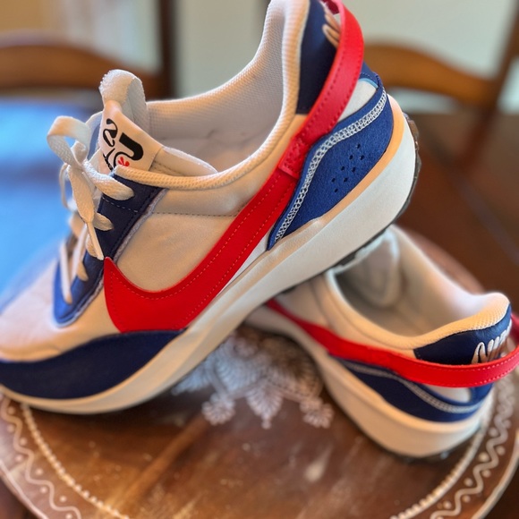 nike red white and blue sneakers
